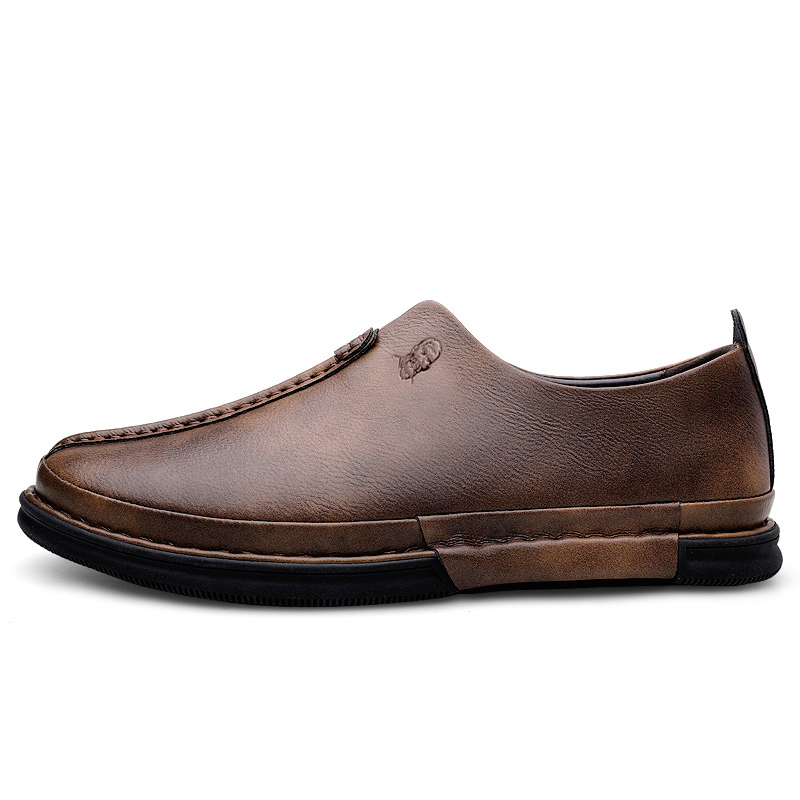 

LAORENTOU Повседневные кожаные туфли мужские низкие черно-коричневые - коричневые, цвет Brown