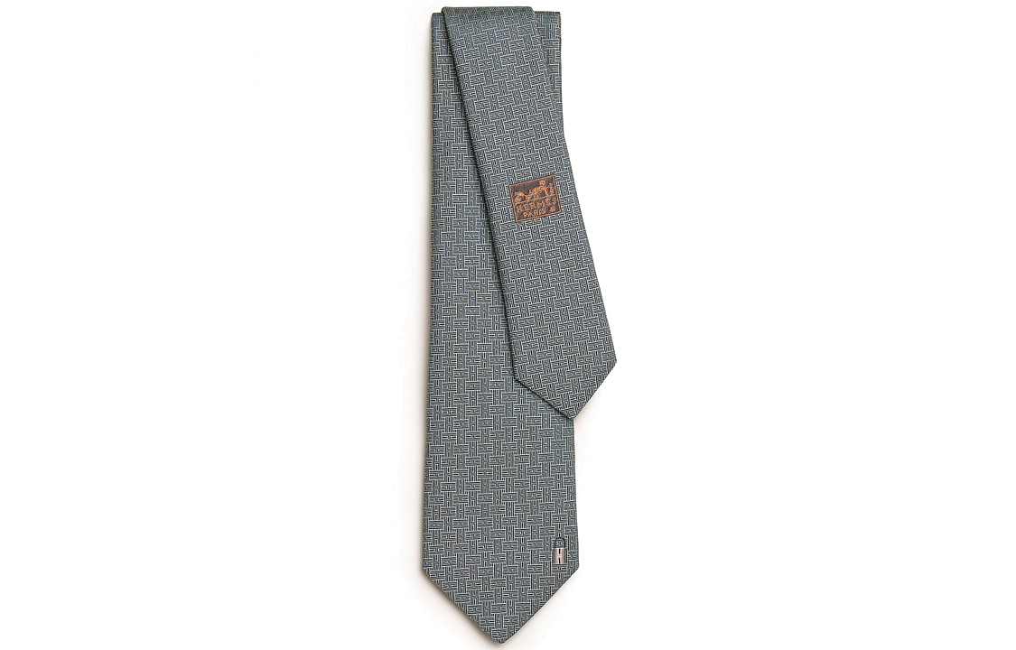 

HERMES Галстук мужской серый, Gray