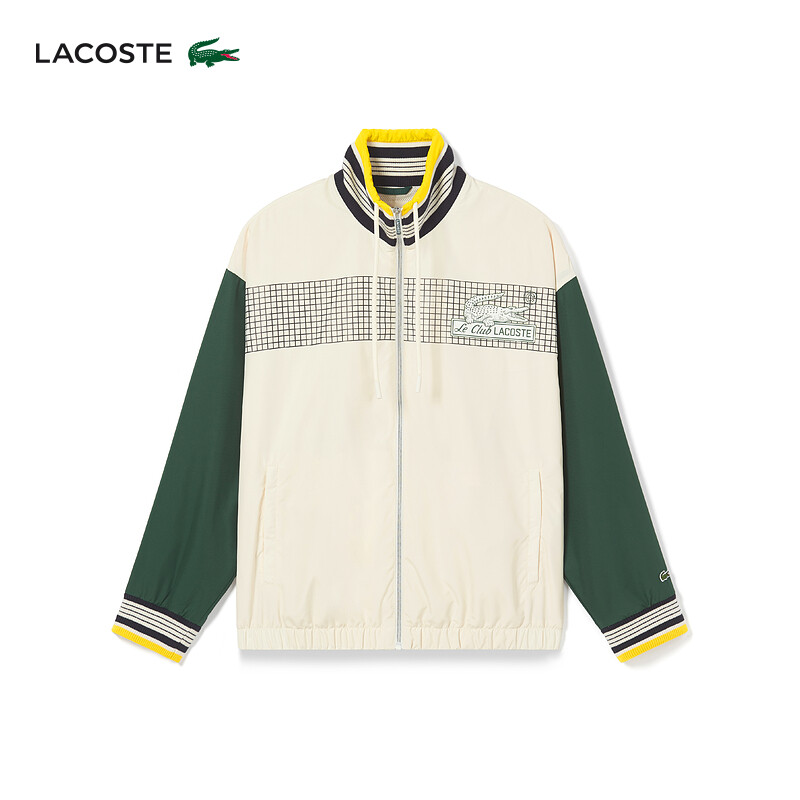 

Куртка бейсбольная мужская Lacoste на молнии, белый / зеленый