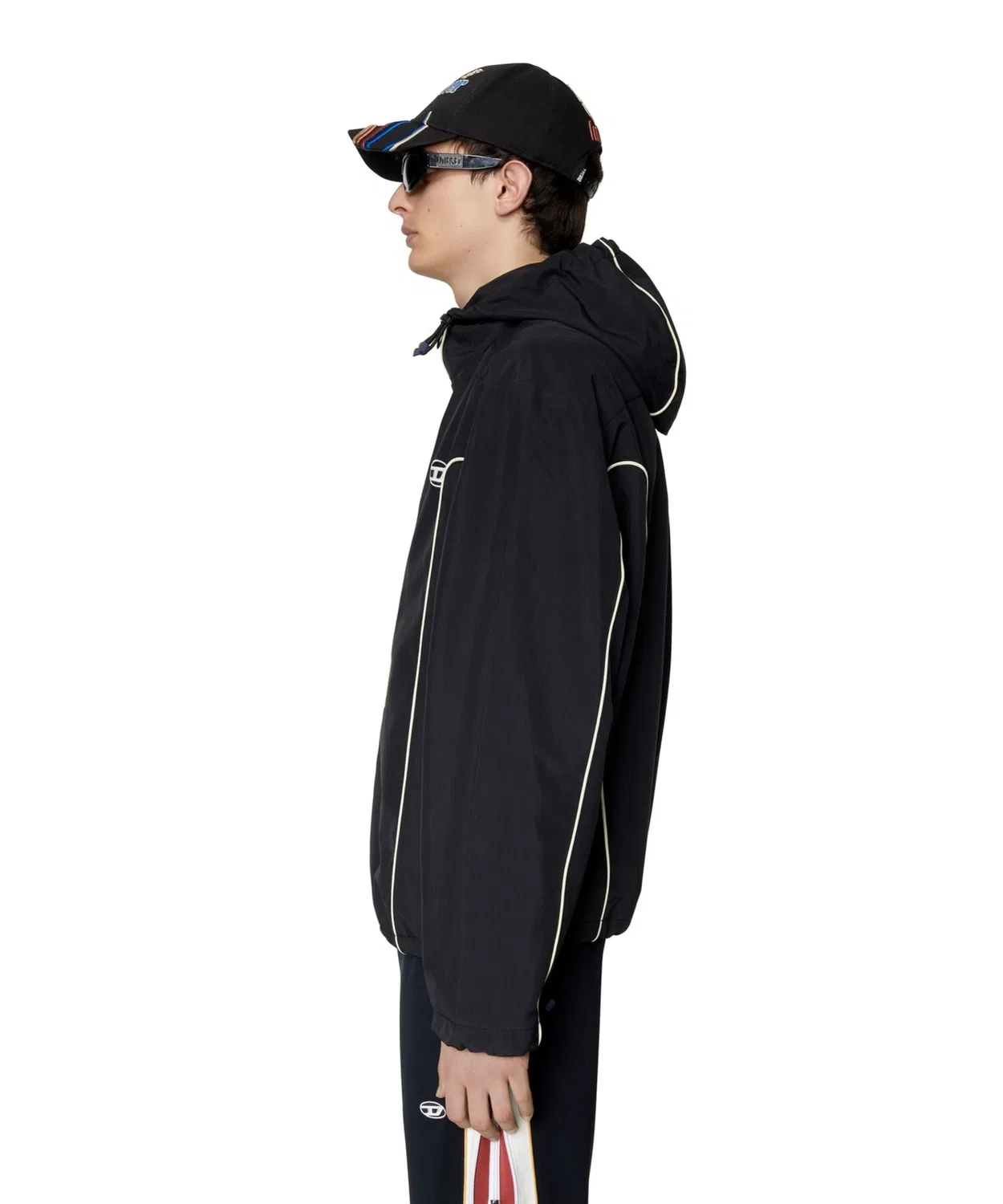 Куртка-ветровка мужская с капюшоном Cordura nylon, черная — фото 4