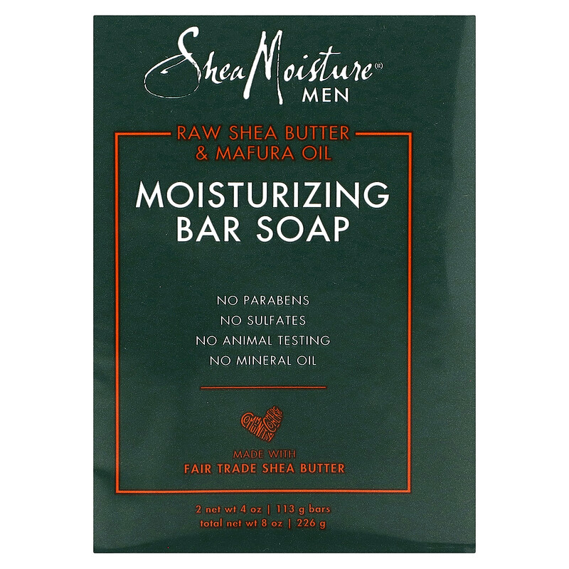 

SheaMoisture, Для мужчин, увлажняющее мыло, сырое масло ши и масло мафуры, 2 шт. По 113 г (4 унции)