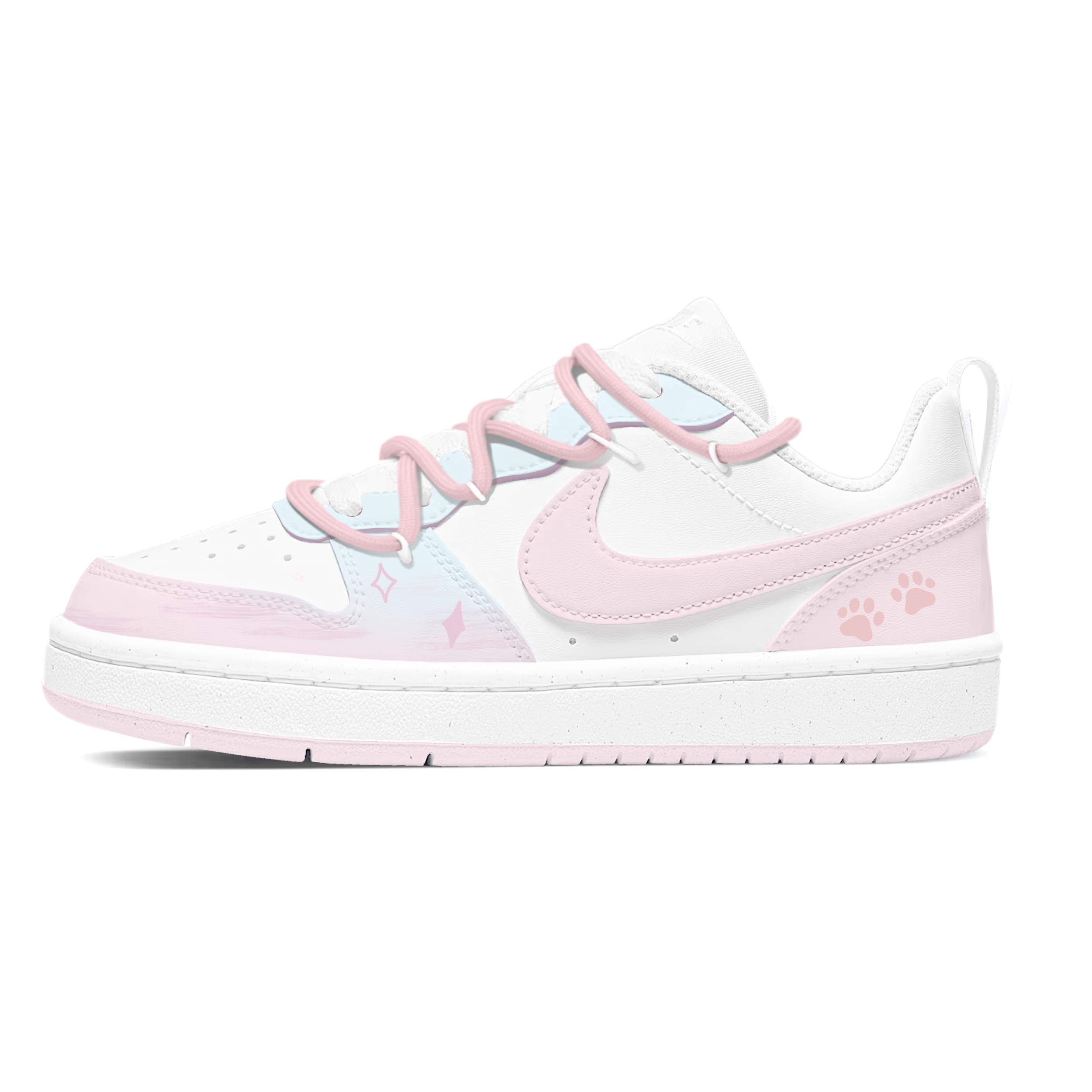 

Nike Детские кроссовки для скейтбординга Court Borough Peach Blossom Cat Paw с устойчивым к истиранию верхом
