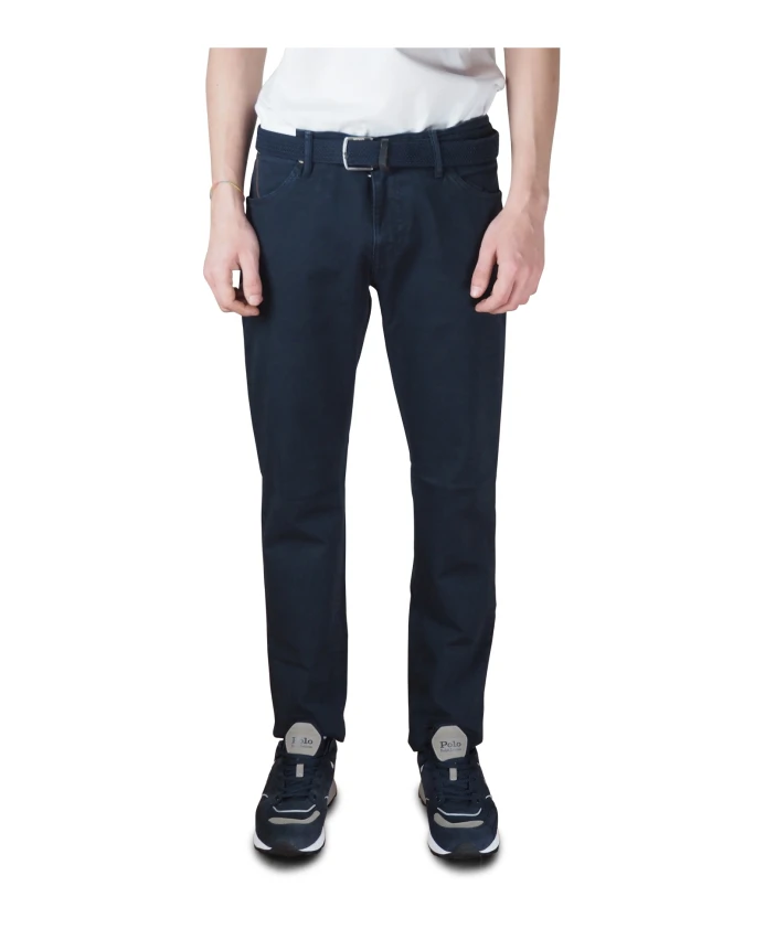 

Мужские джинсы-солнце зауженного кроя - синие. Pt Torino, синий