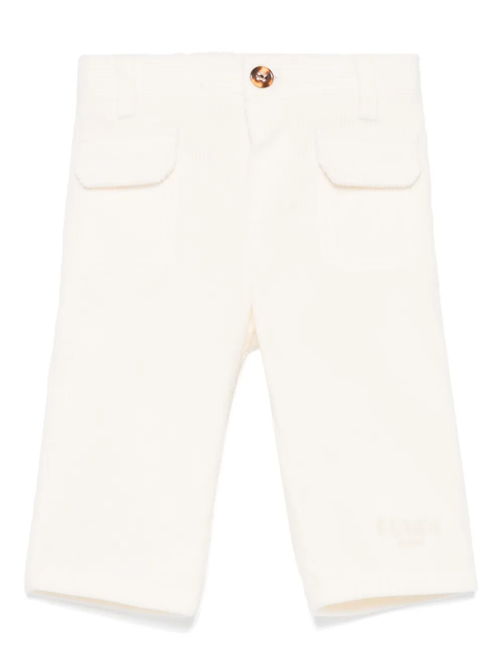 

Брюки с вышитым логотипом FENDI KIDS, белый