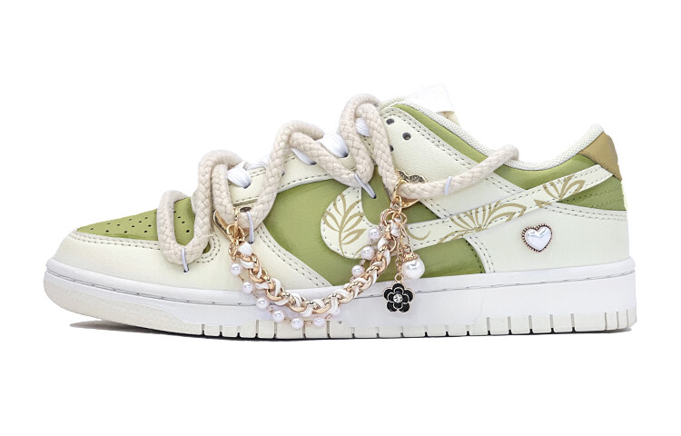 

Кроссовки Nike Dunk Skateboard Shoes Women's Low-Top Green White, Зеленый, Кроссовки Nike Dunk Skateboard Shoes Women's Low-Top Green White