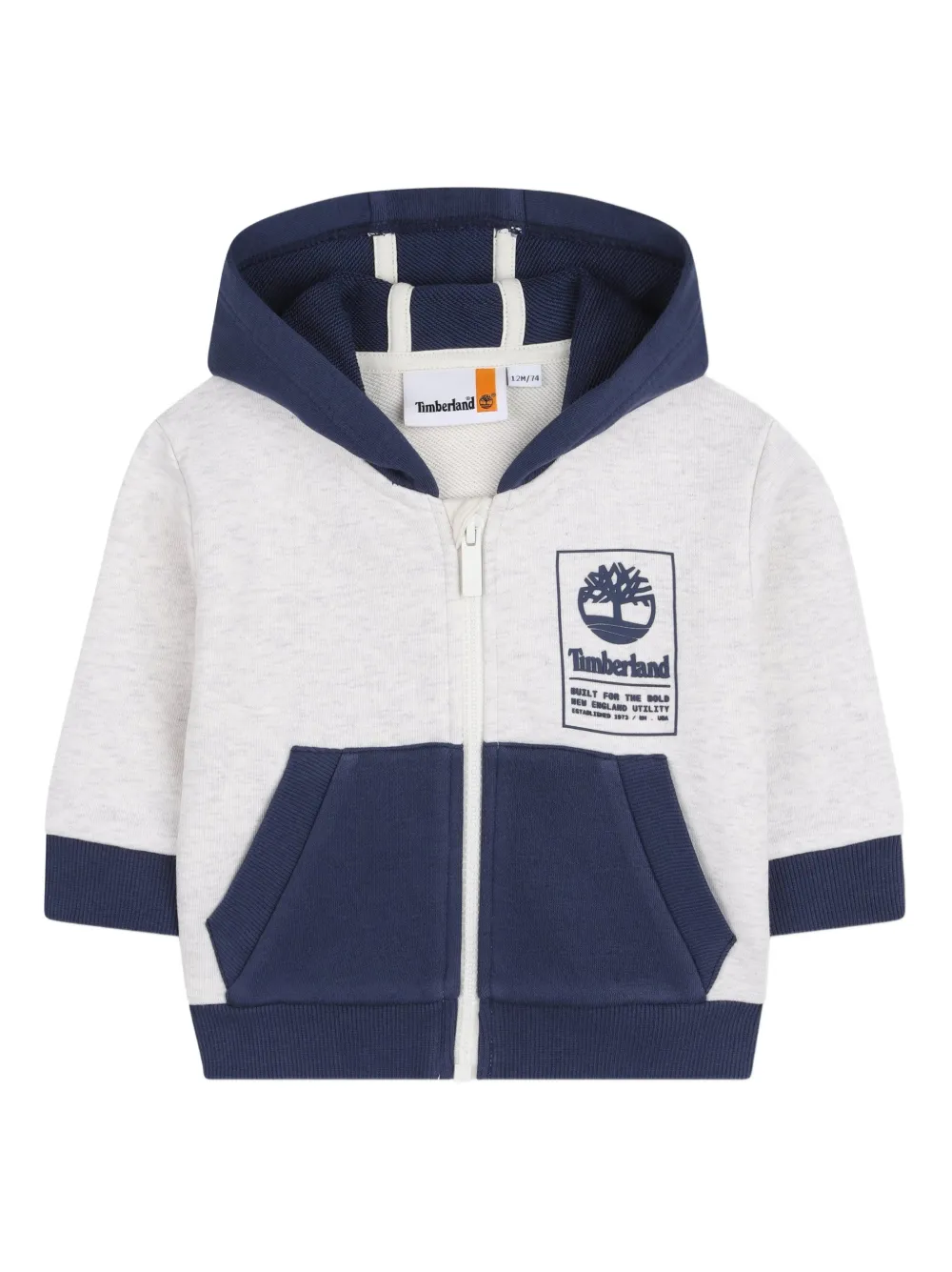 

Худи на молнии Timberland Kids, серый