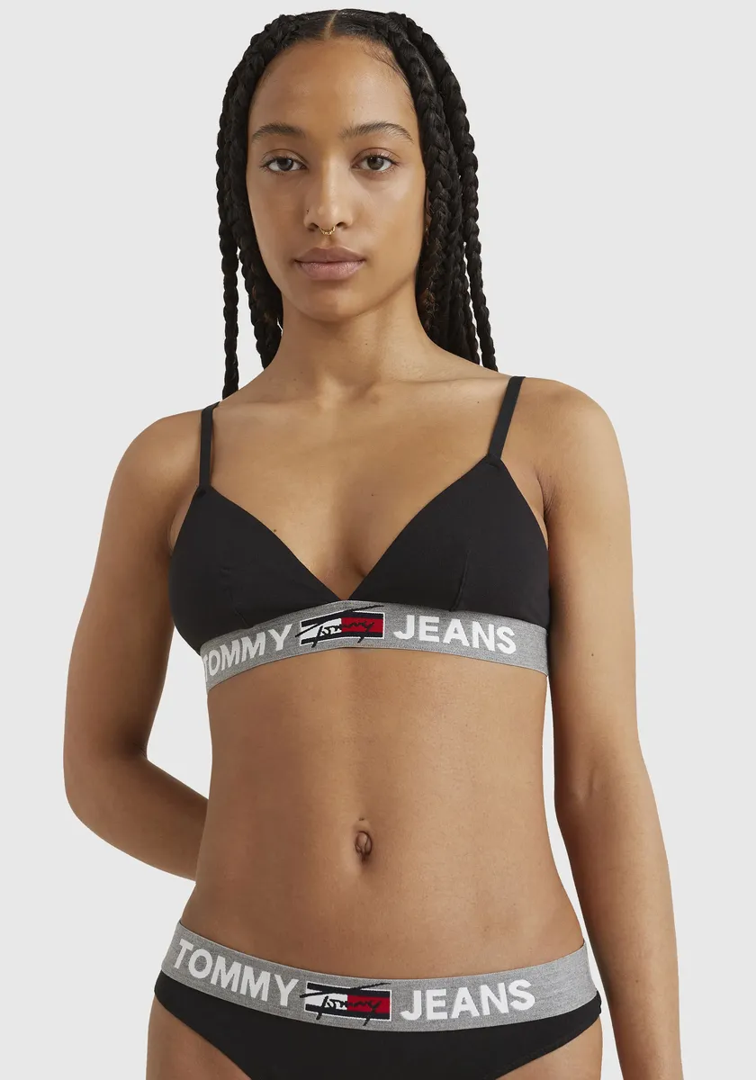 

Бюстгальтер с треугольными чашками Tommy Hilfiger Underwear "TRIANGLE BRALETTE UNLINED" с надписью логотипа Tommy Hilfiger на эластичной ленте, черный