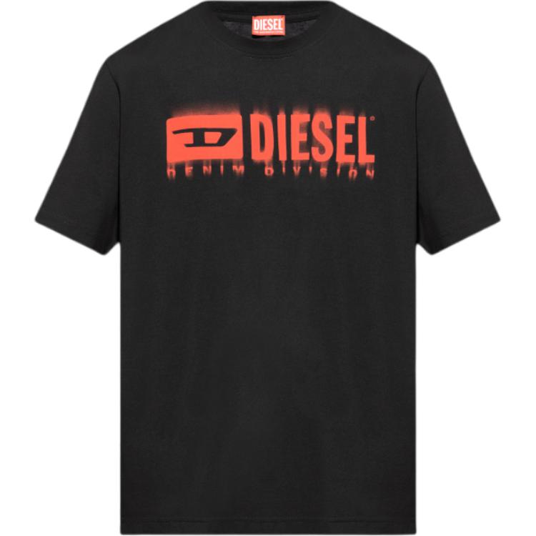 

Футболка с круглым вырезом и логотипом DIESEL, черный