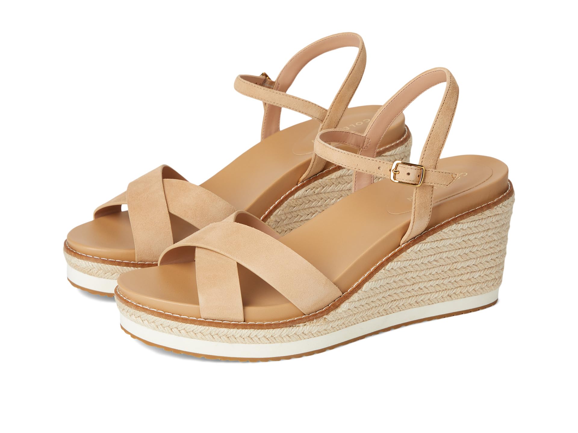 Сандалии Cole Haan Cloudfeel Silvee Espadrille Wedges 75mm, цвет Tuscan Sand Suede