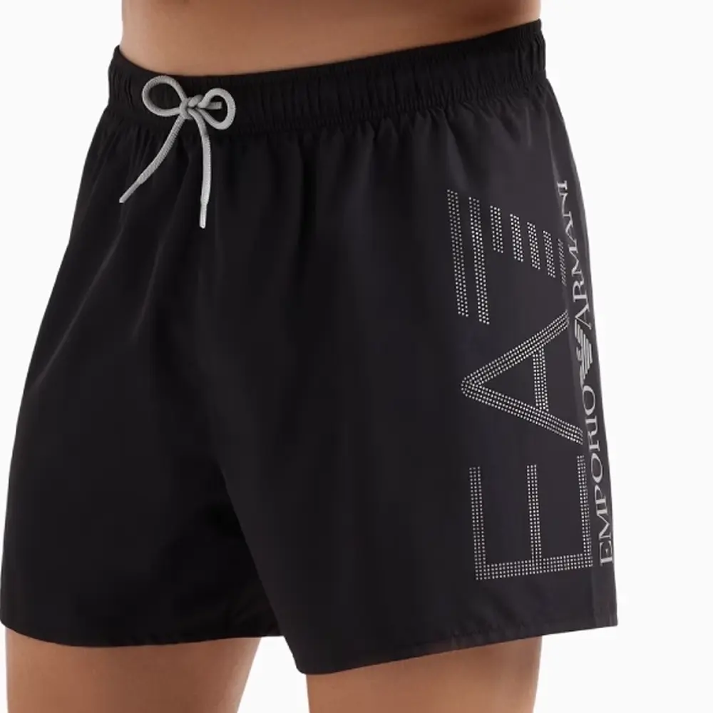Шорты для плавания с принтом логотипа ea7 EMPORIO ARMANI, черный — фото 4