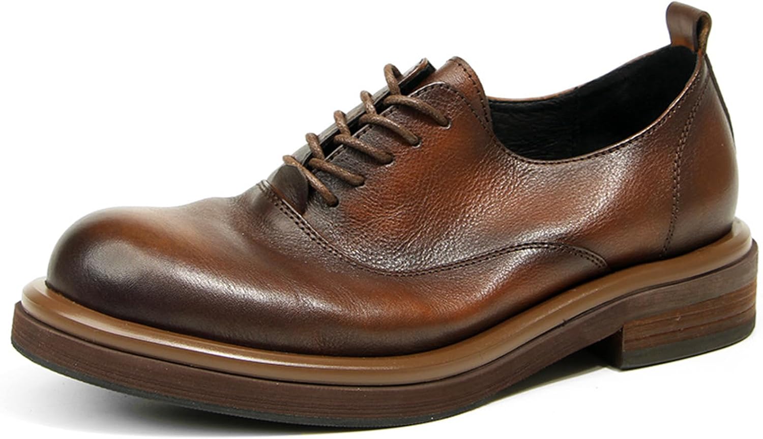 

Мужские туфли WinDhana из натуральной кожи, оксфорды, роскошные деловые туфли для костюма, с закрытым носком 66-11, коричневый