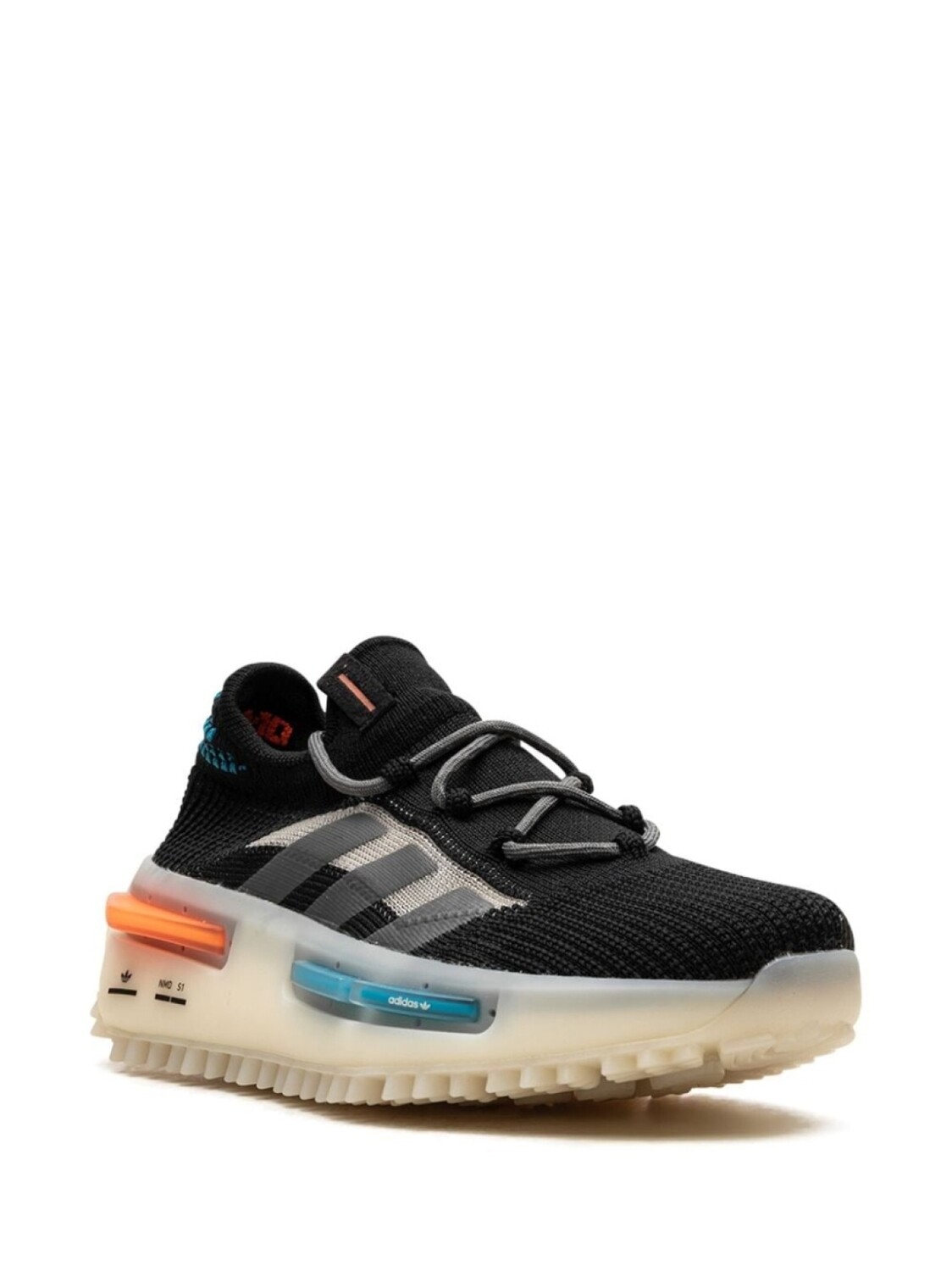 Кроссовки NMD S1 Core Black Blue Orange Adidas, черный — фото 2