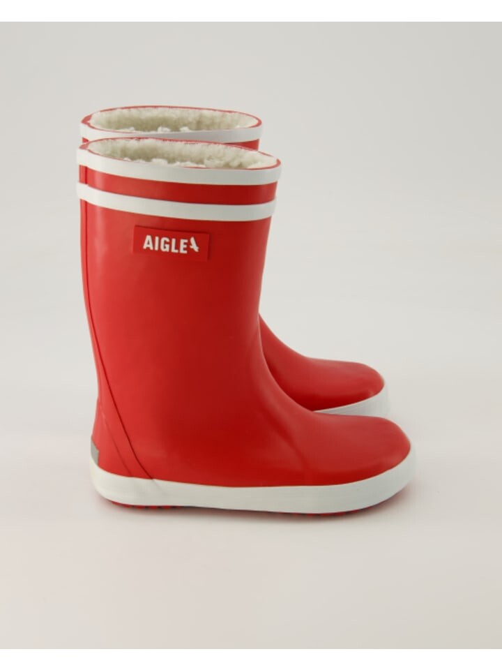Женские резиновые сапоги Aigle утепленные, красный — фото 2