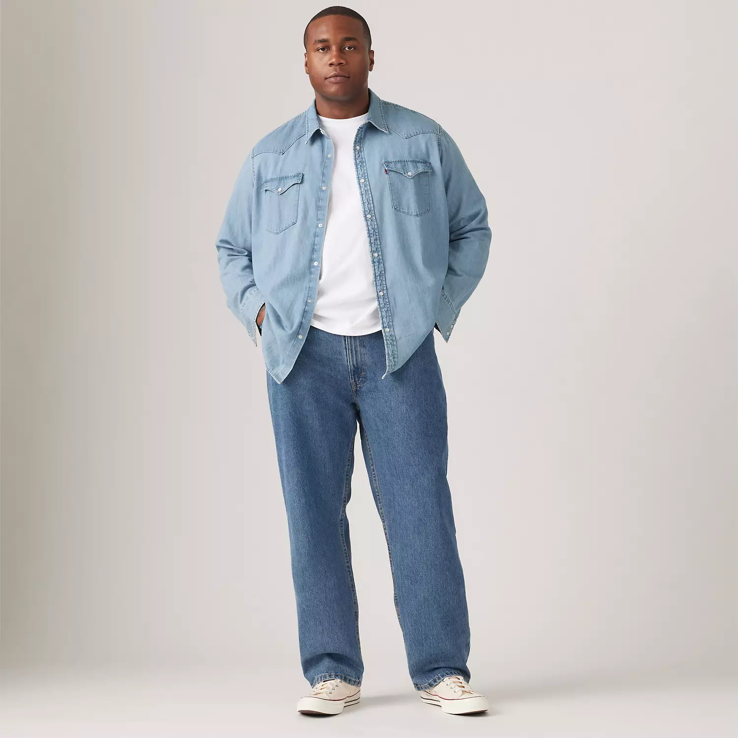 

Мужские джинсы стандартного кроя 505 (большие и высокие) Levi's, цвет Medium Stonewash - Non Stretch