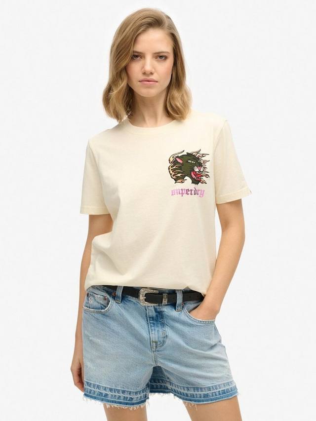 

Футболка Old School Tattoo Relaxed Superdry, Cream