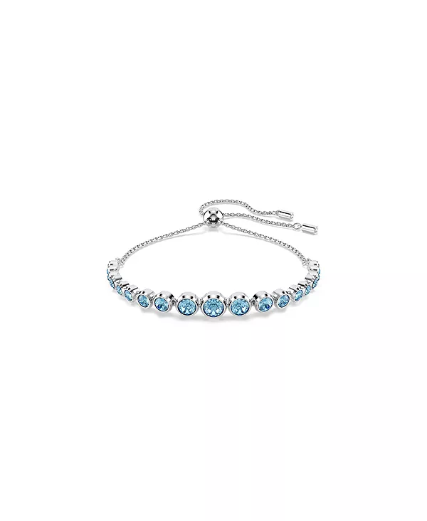 

Теннисный браслет с покрытием из смешанных круглых огранок Imber Swarovski, blue