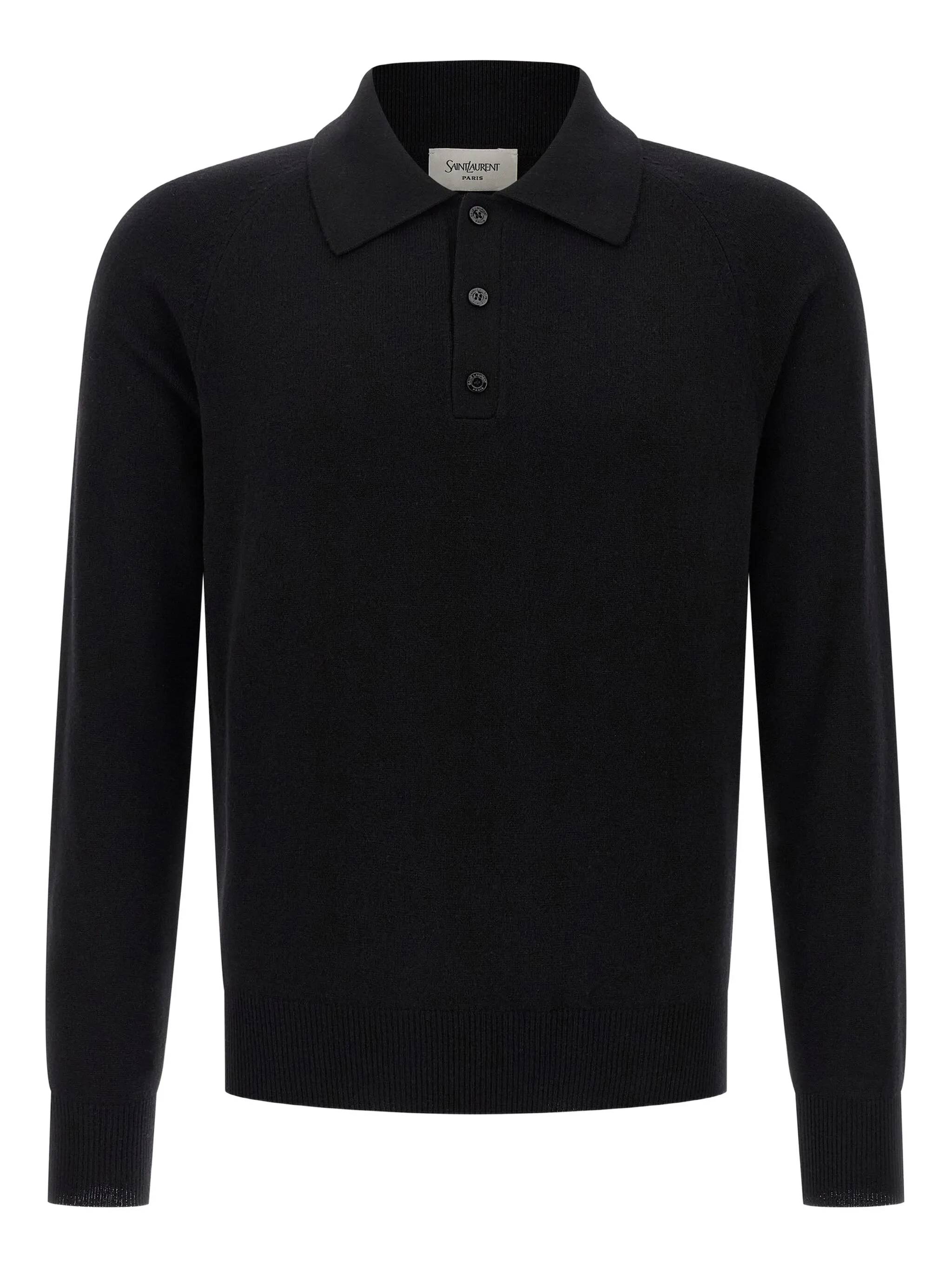 

Шерстяная рубашка поло Saint Laurent, черный