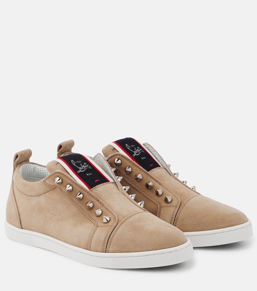Замшевые кроссовки fav fique a vontade Christian Louboutin, бежевый