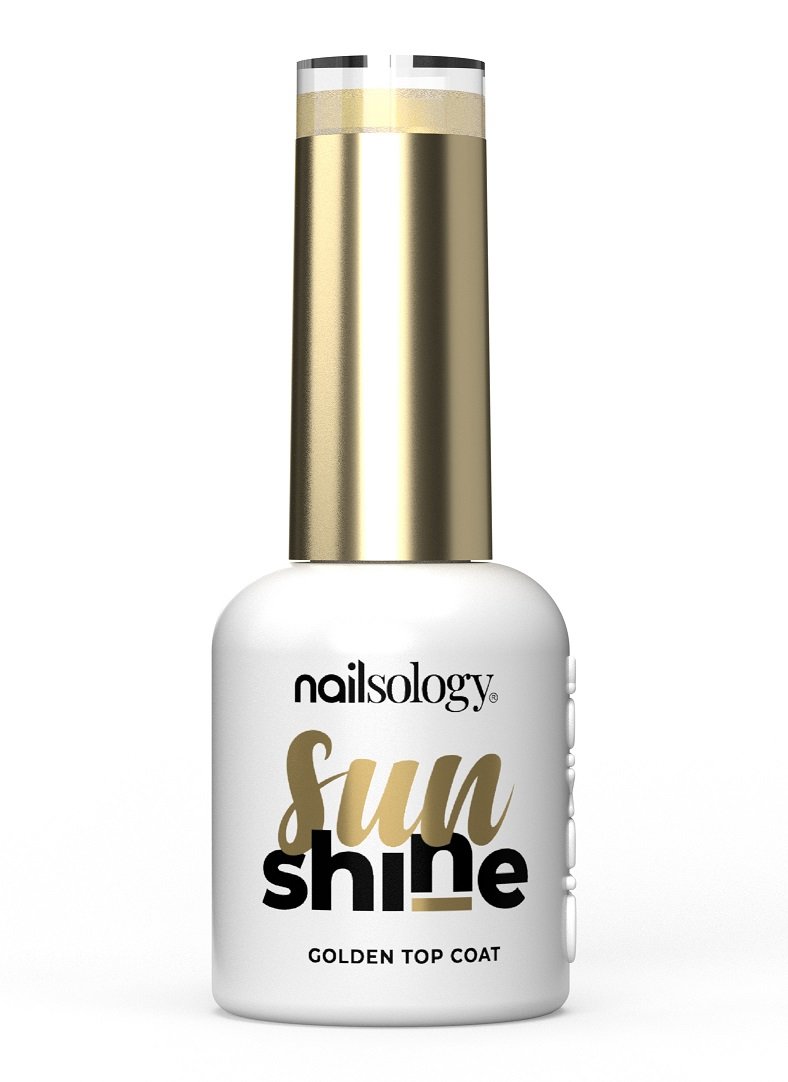 

Nailsology Sun Shine Clavier Hybrid Nail Top, золотые блестки, 8 мл