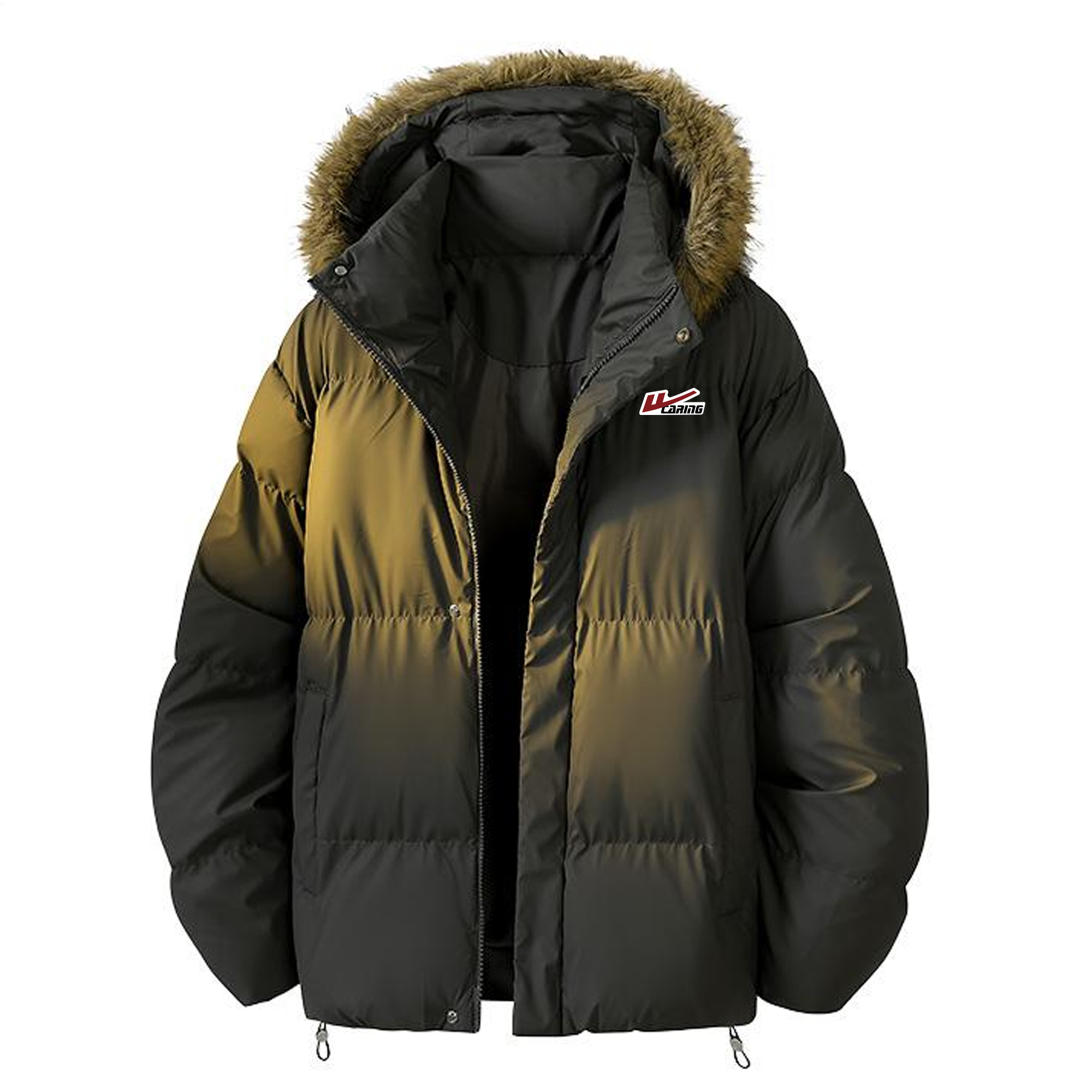 

Парка Unisex с капюшоном, утепленная и на флисе WARRIOR, темно-серый (detachable fur collar diy badge)