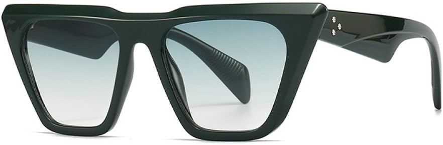 

Ретро-солнцезащитные очки «кошачий глаз» для мужчин и женщин, популярные солнцезащитные очки для женщин, красные очки, водительские очки, защита от УФ-излучения UV400, зеркальные заклепки LXLHWN, C5 Green