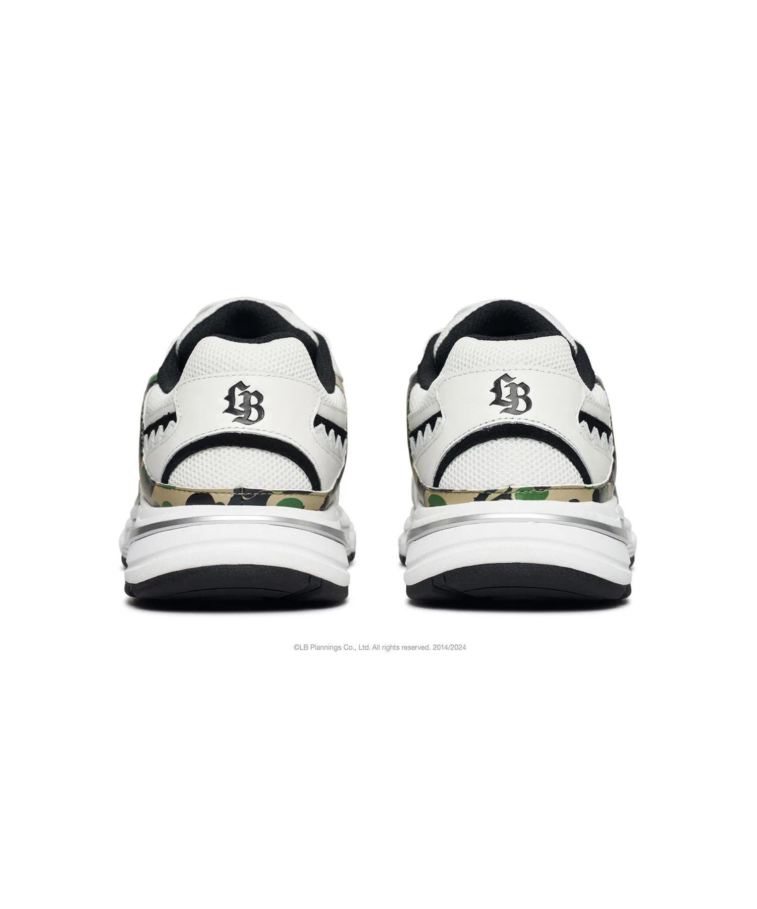 Мужские кожаные кроссовки A BATHING APE SHARK STA зелёные — фото 3