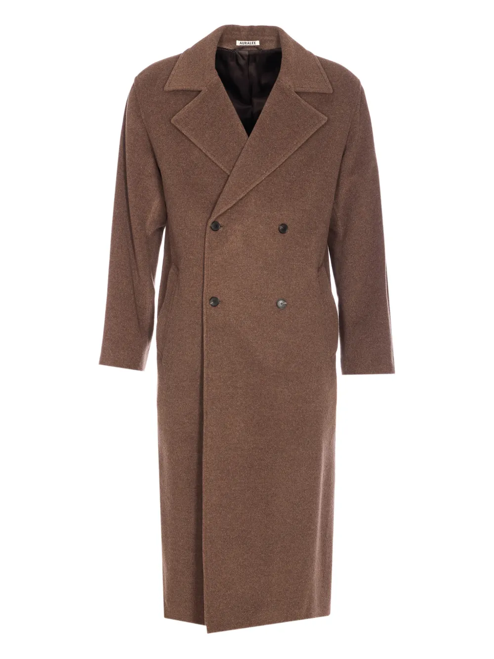 

Двубортное пальто с V-образным вырезом Auralee, коричневый