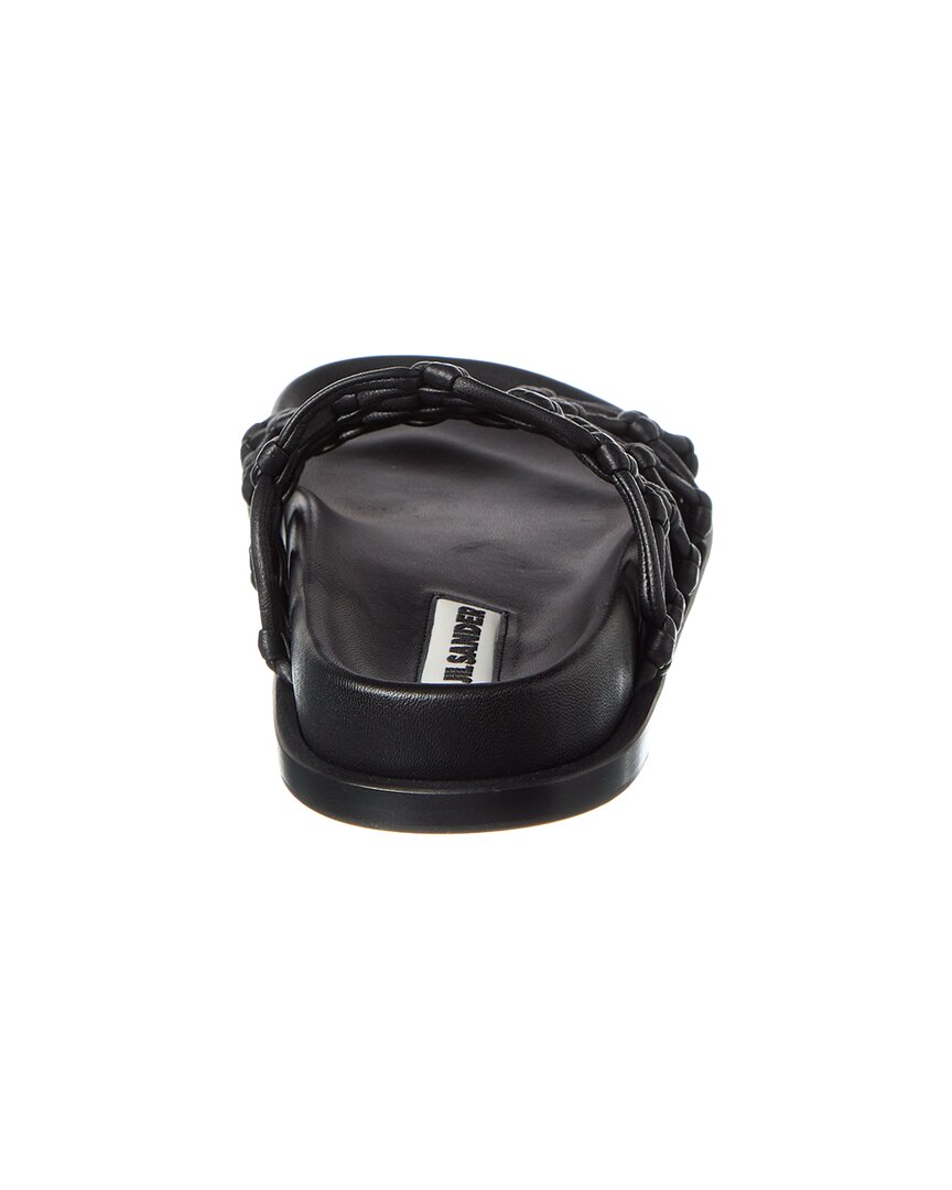 Jil Sander Logo Leather Sandal, черный — фото 3