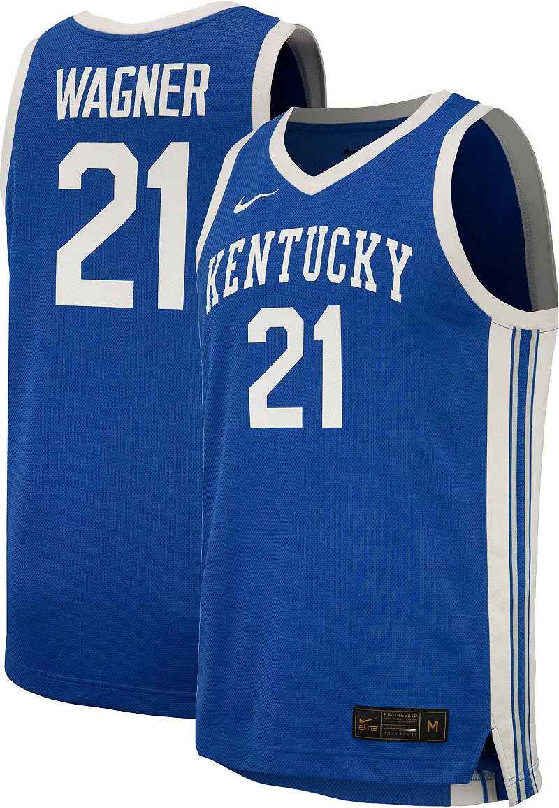 

Мужская баскетбольная майка Nike Kentucky Wildcats #21 синего цвета DJ Wagner Replica