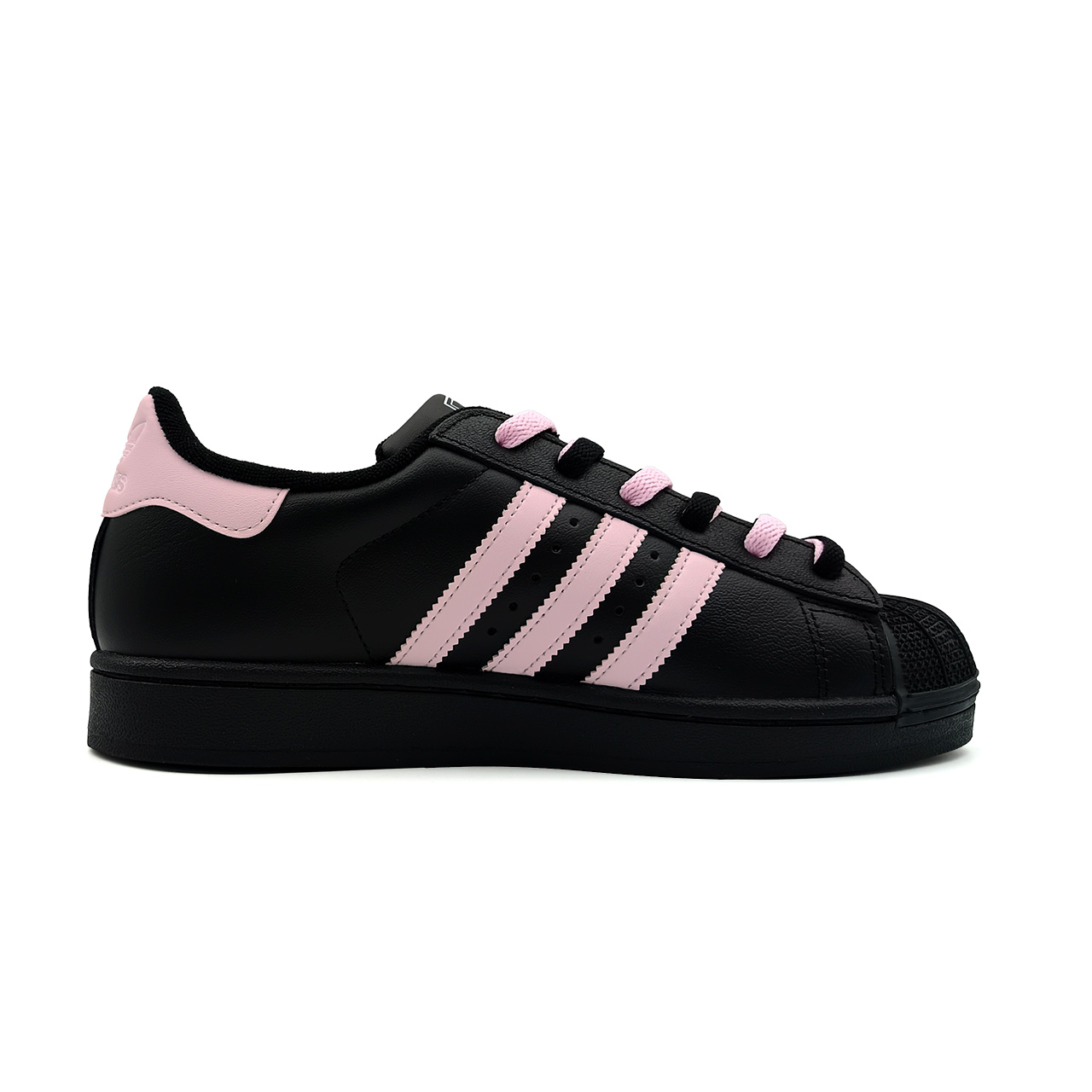 Adidas Originals Superstar 2 Leather Low top Детские скейтборд кроссовки Black Pink для подростков — фото 4