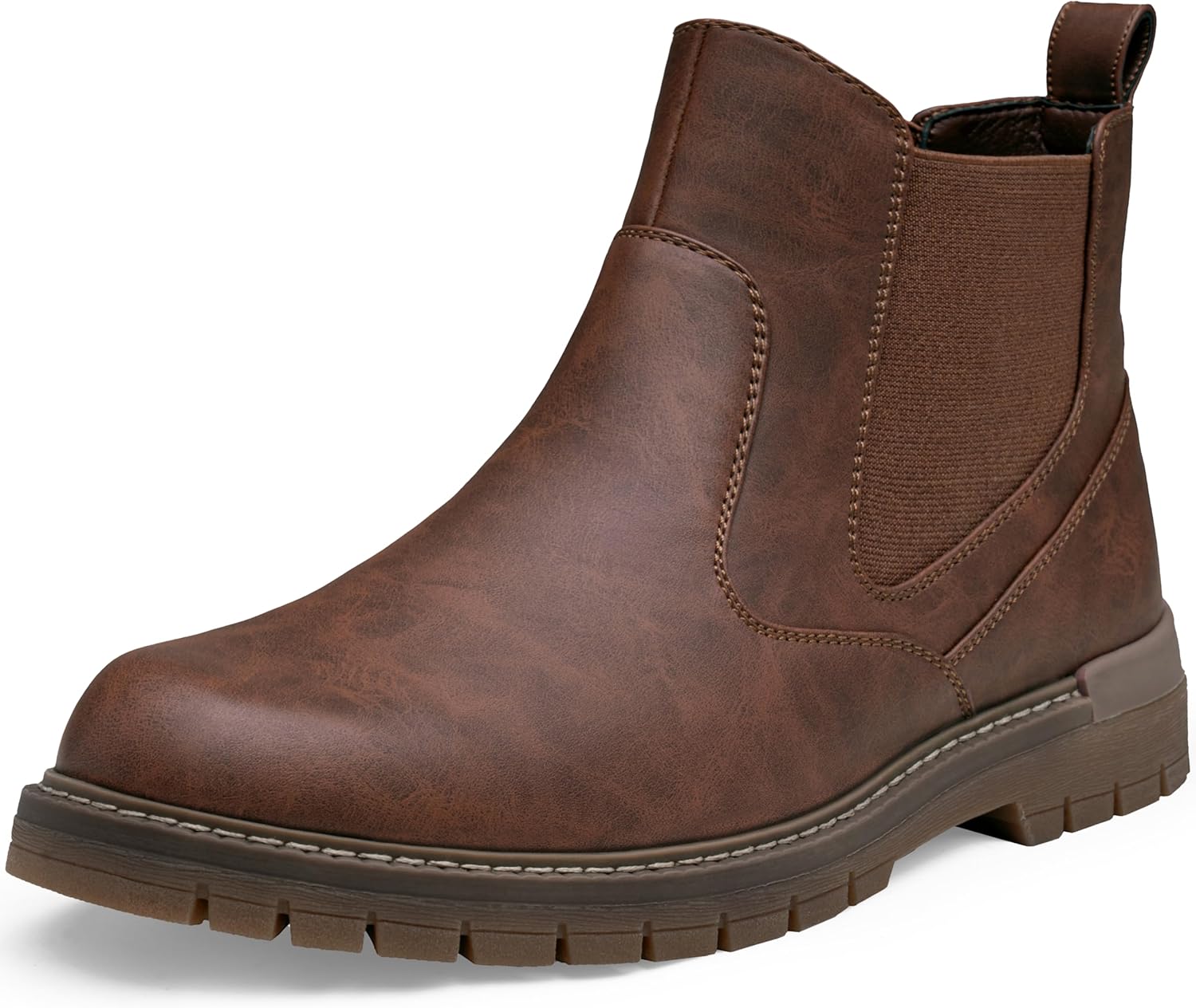 

Мужские ботинки Jousen, ретро Chelsea, повседневные мужские ботинки без шнурков, коричневый