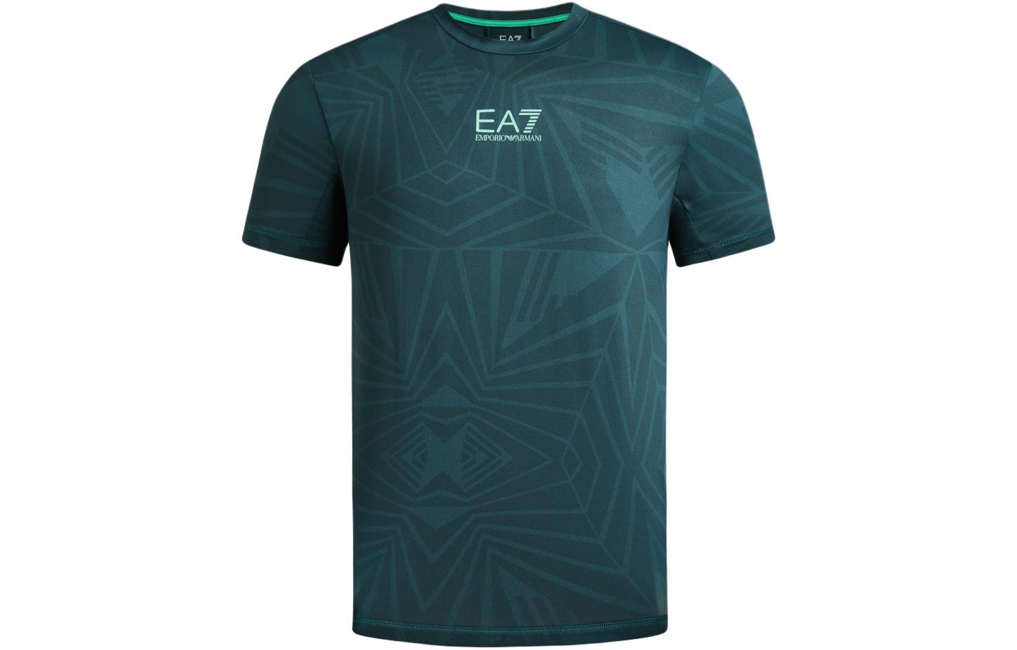 

EMPORIO ARMANI Футболка EA7 SS24 мужская зеленая, Зеленый, EMPORIO ARMANI Футболка EA7 SS24 мужская зеленая