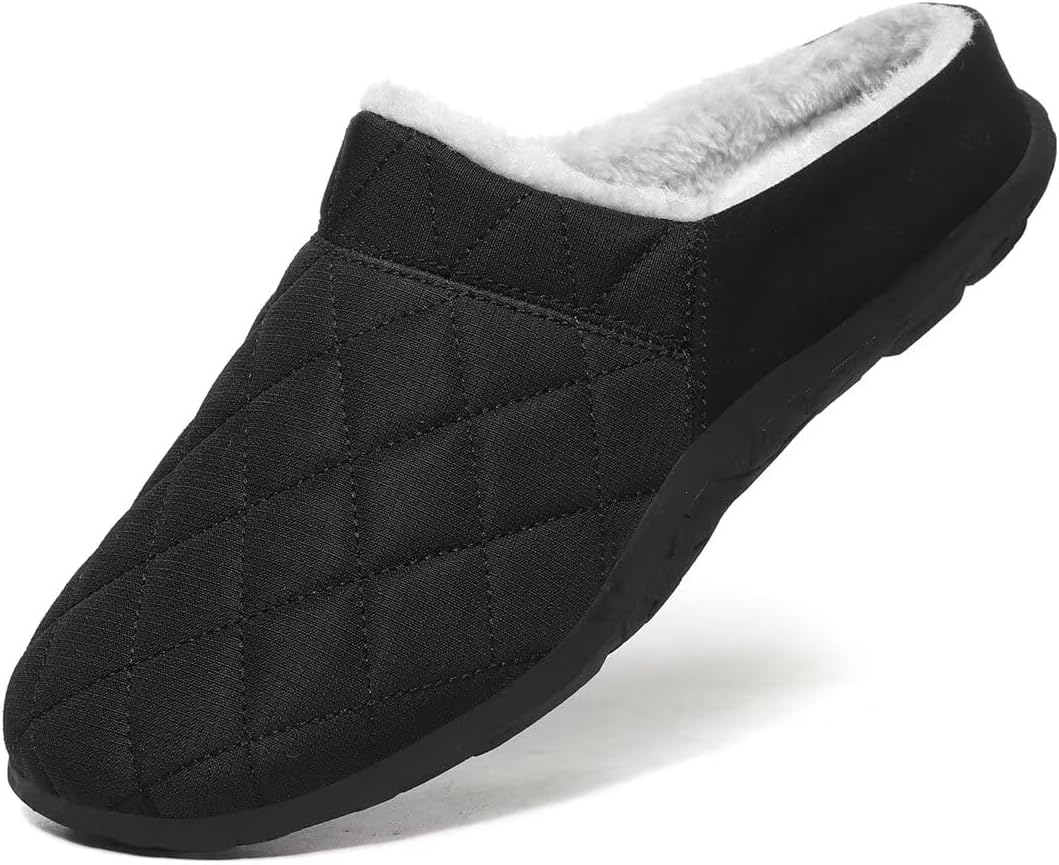 

Мужские облегченные зимние тапочки из искусственной кожи для дома Zonkacen, черный