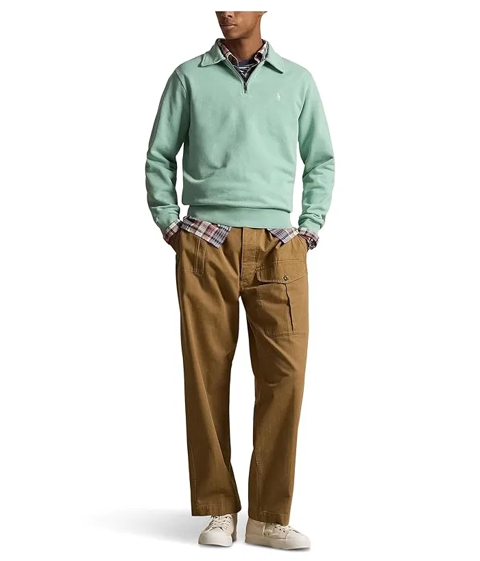 Толстовка флисовая с четверть-застежкой-молнией Loopback Polo Ralph Lauren, Fatigue — фото 2