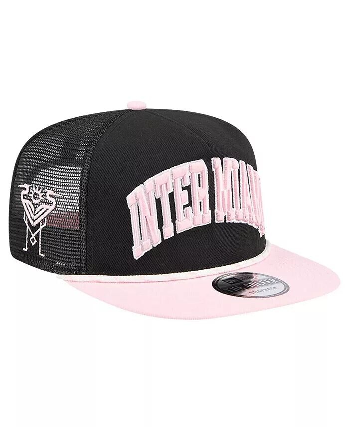 

Мужская черная кепка для гольфиста Inter Miami CF Throwback Snapback New Era, черный