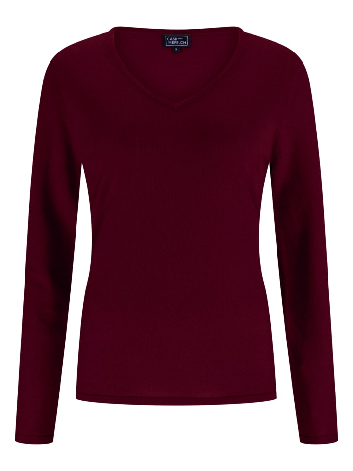 

Свитер с V-образным вырезом в цвете Rouge Noir CASH-MERE.CH