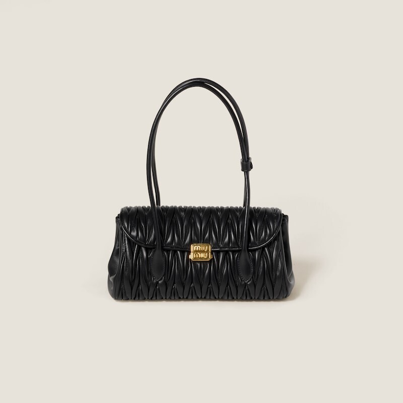 

Стеганая сумка на плечо из кожи наппа Miu Miu, черный