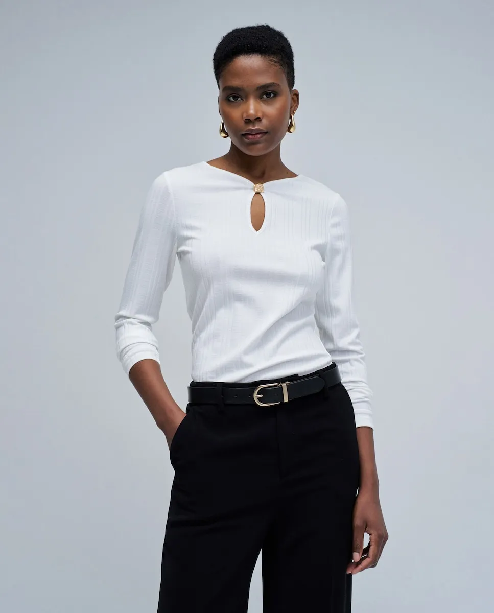 

Женский джемпер в рубчик Salsa Jeans, белый