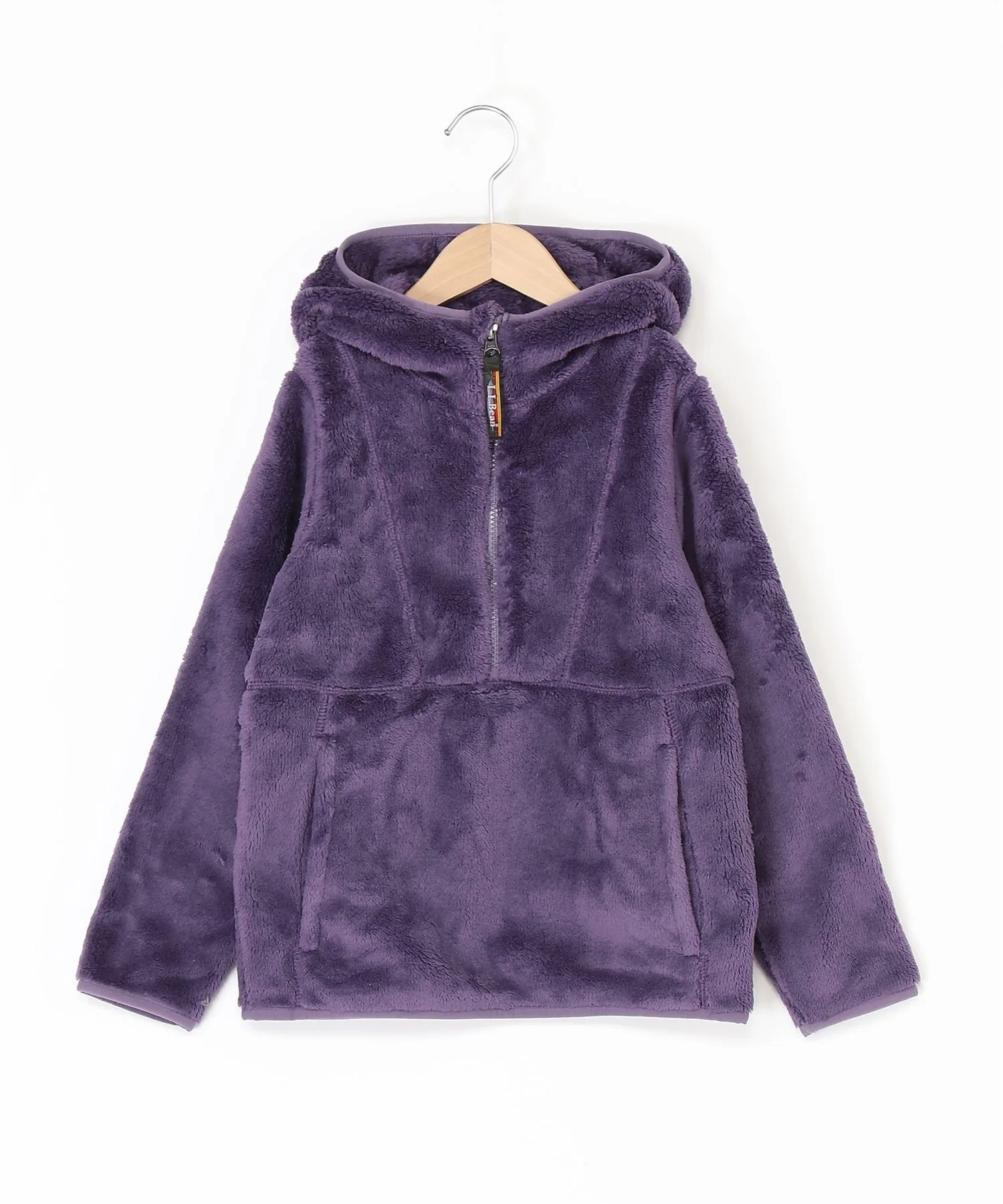 Детский пуловер с капюшоном из флиса с высоким ворсом LL Bean L.L.Bean, Muted Purple — фото 4