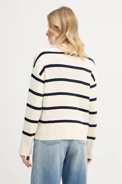 Свитер в полоску модель Tommy Hilfiger, бежевый — фото 3