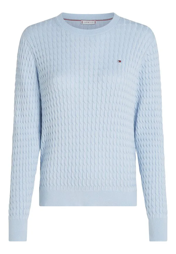 Свитер с круглым вырезом и косами Tommy Hilfiger, Breezy Blue — фото 4