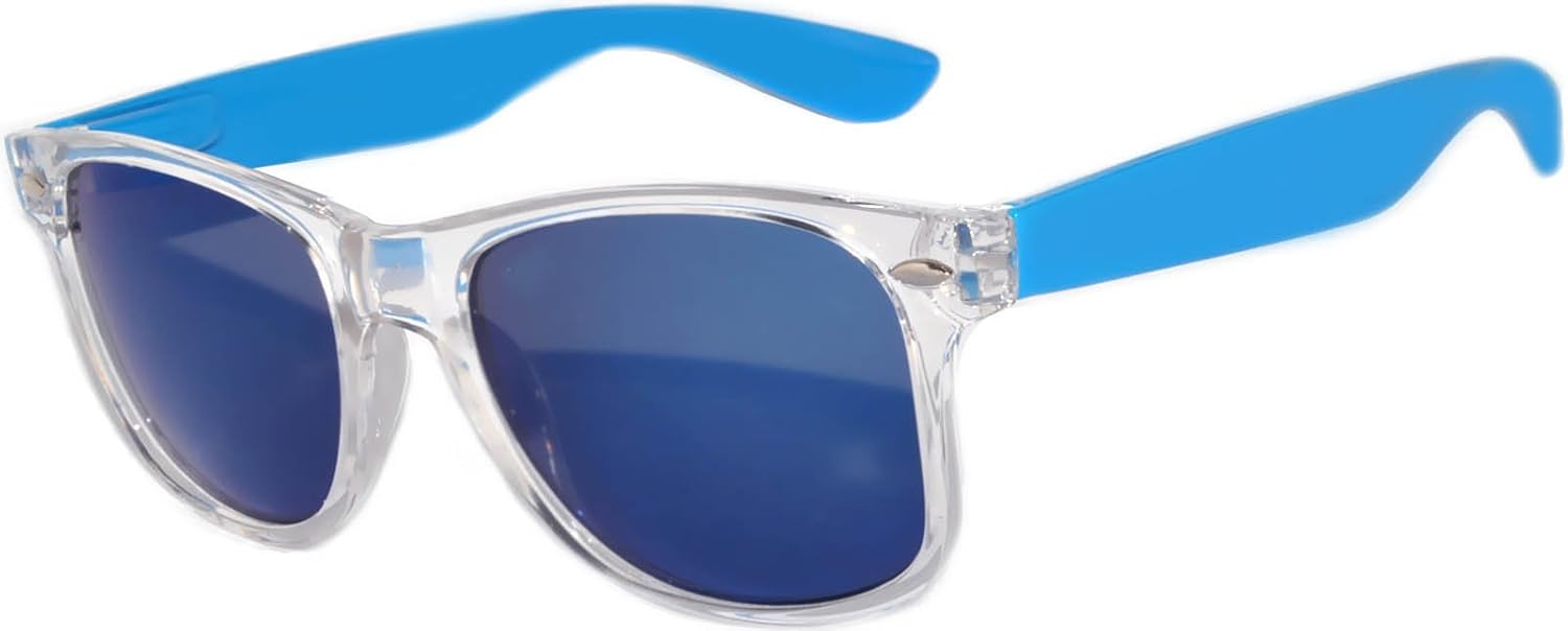 

Винтажные двухцветные солнцезащитные очки OWL с дымчатыми и зеркальными линзами — квадратные, в стиле ретро, ​​подходят для женщин и мужчин, защита от УФ-излучения UV 400, Mirror - Transparent/Blue