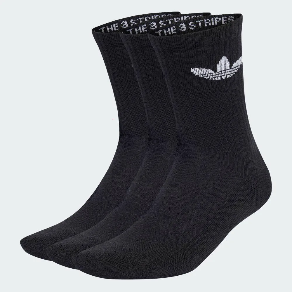 Носки Trefoil Cushion Crew Socks, набор из 3 пар Adidas, black