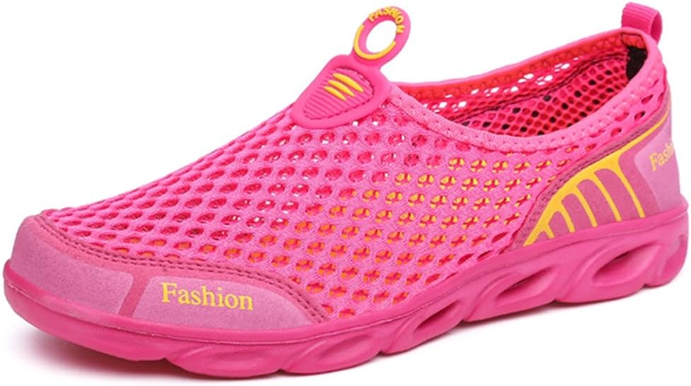 

Кроссовки для женщин и мужчин LGXH для пляжа и активного отдыха, легкие, с быстросохнущей сеткой, водонепроницаемые, без шнурков, розовый