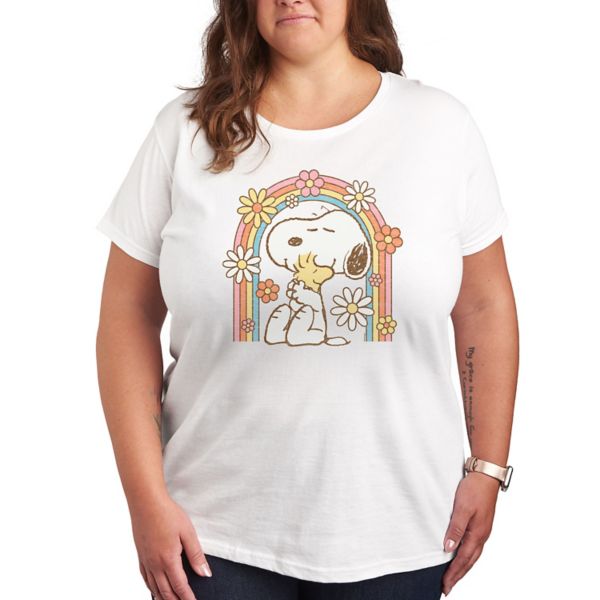 

Футболка с радужным принтом Snoopy и Woodstock с арахисом Licensed Character, белый