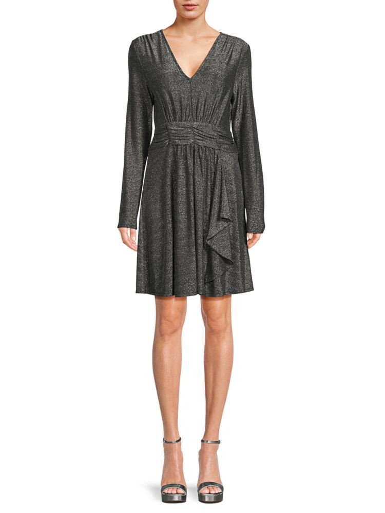 

Трикотажное платье А-силуэта с блестками Dkny, цвет Black Silver