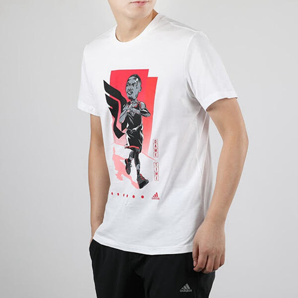 Футболка dame gu teebasketballsportsshort sleeve men white Adidas, белый — фото 3