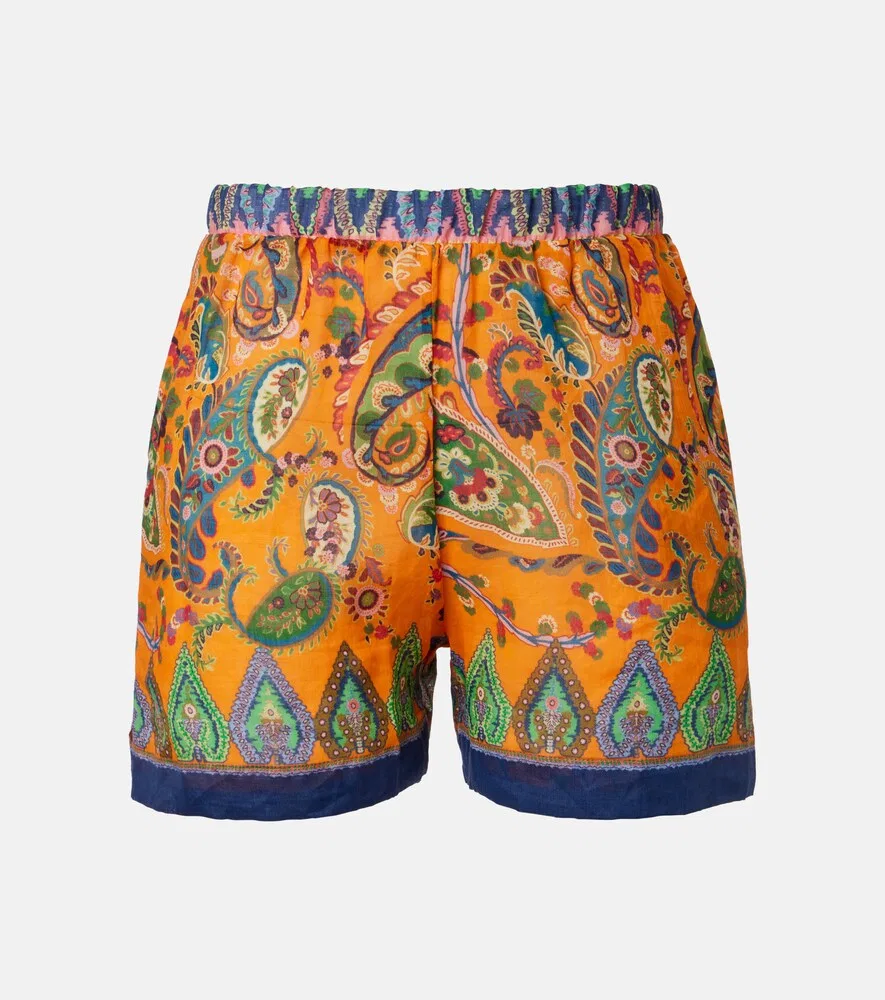 Шорты с высокой посадкой и узором пейсли Etro, мультиколор