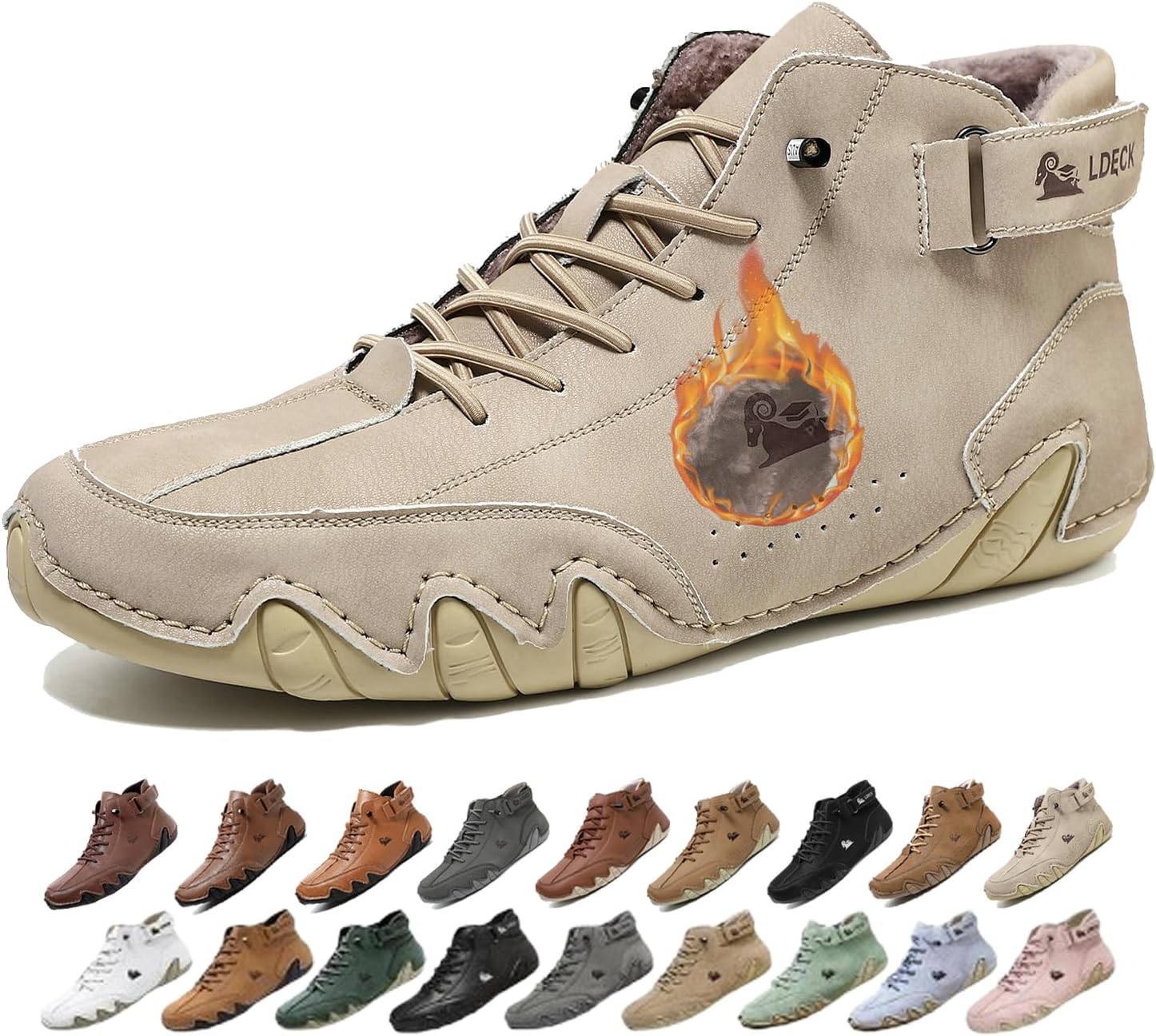 

Мужские водонепроницаемые зимние снежные ботинки с ортопедической поддержкой: легкие противоскользящие походные ботинки с теплой дышащей подкладкой для комфорта при ходьбе в холодную погоду весь день Generic, Sand 10.5 Women/9men