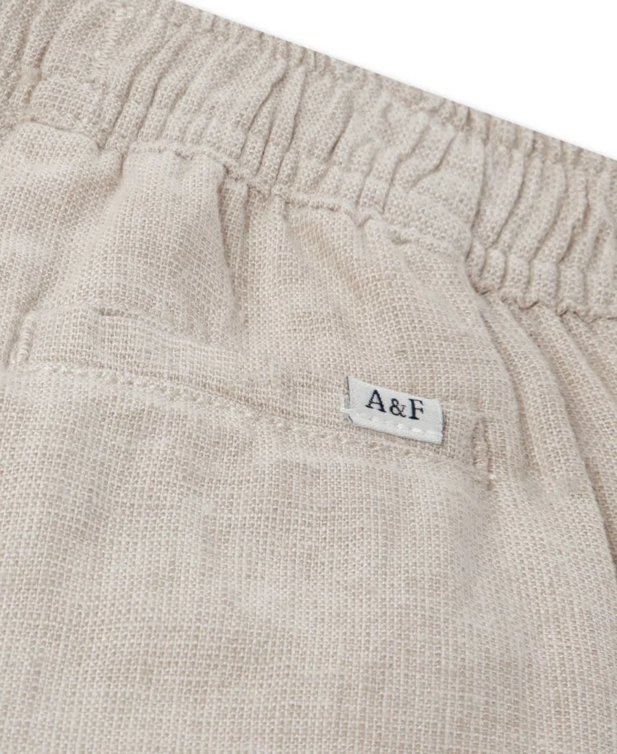 Свободные льняные штанишки для мальчиков Abercrombie Kids, бежевый — фото 3